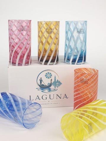 Secoloventesimo - Drinkservies (6) - Muranoglas - 6 geblazen