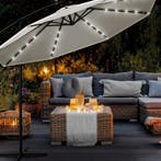 Zweefparasol - Tuinparasol - Parasol 300 cm - Met voet - Met, Verzenden, Zo goed als nieuw