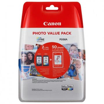 Canon PG-545XL/CL-546XL photo value pack Inktcartridge, Verzenden, Nieuw, Cartridge, Canon