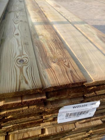 Rabat grenen  geimpregneerd 1,8x14,5  lengte:3,00meter, Minder dan 25 mm, Nieuw, 250 tot 300 cm, Plank