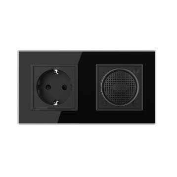 Livolo | Zwart | SR+SR | Wandcontactdoos | Bluetooth speaker, Ophalen of Verzenden, Nieuw