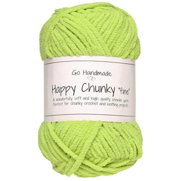 Go Handmade Happy Chunky Fine - 17986 Kiwi Green - Chenill, Ophalen of Verzenden, Nieuw