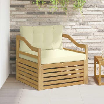 vidaXL Tuinbank Wit en crèmekleurig, Tuin en Terras, Verzenden, Nieuw