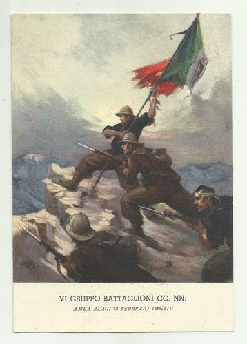 Italië - Postkaart AOI Amba Alagi 1936 Tafuri frankeerde 2×, Verzamelen, Gelopen