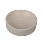 Waskom Velora 45.5x45.5x14.5cm beton rond beige inclusief, Verzenden, Nieuw