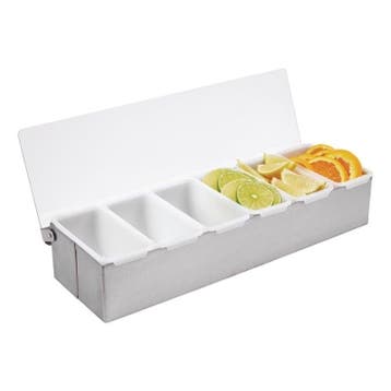 Ingrediëntenbak RVS  met 6 bakjes | 460x152x76(h)mm Olympia, Verzenden, Nieuw in verpakking