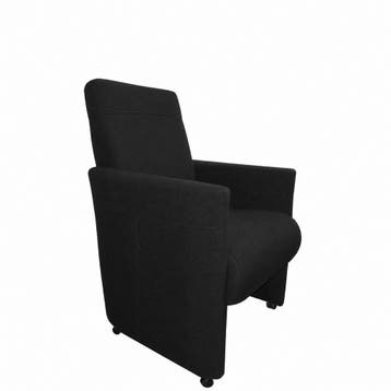Eetkamerstoel Rob - eetkamerstoelen - Zwart, Nieuw, Zwart, Stof