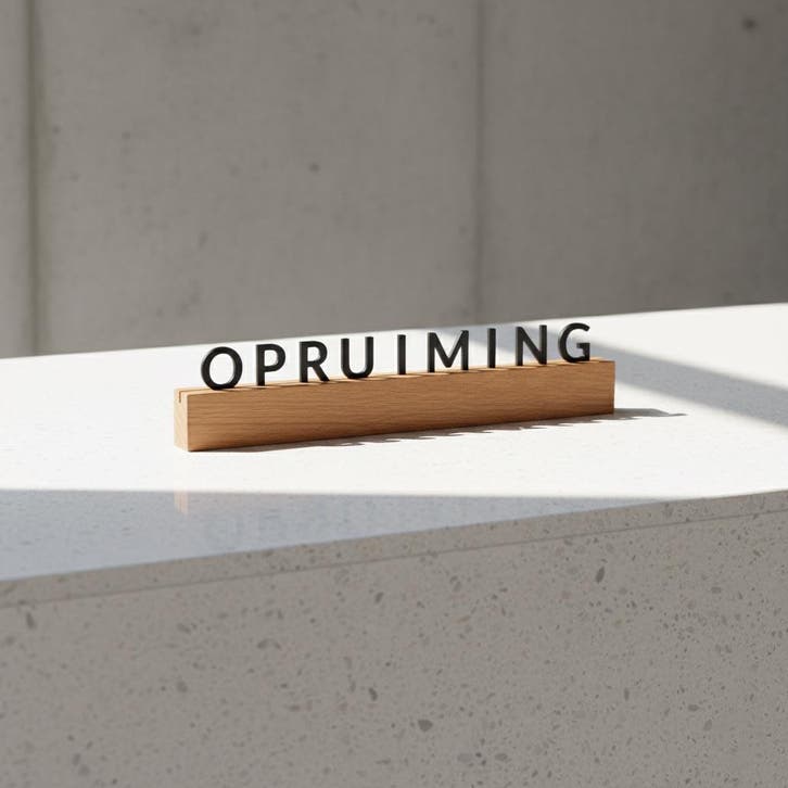 Oacklux Kana Letterhouder Eikenhout 300 mm - Zwarte letters, Zakelijke goederen, Horeca | Meubilair en Inrichting