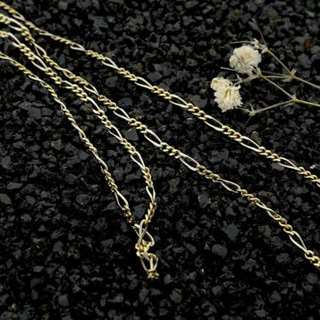 Bicolor gouden Figaro schakelketting, Ophalen of Verzenden, Gebruikt, Goud, Goud