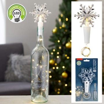 Flessenkurk Kunststof Sneeuwvlok micro-LED flesstop lampjes, Ophalen of Verzenden, Nieuw