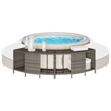 vidaXL Opbergschappen voor hottub 2 st poly rattan grijs, Verzenden, Nieuw