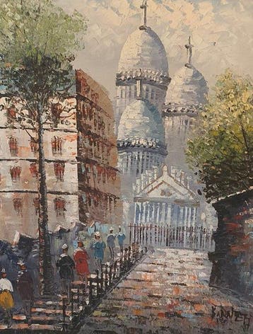 Caroline Burnett (XX) - Strada parigina, Antiek en Kunst