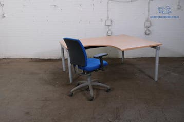 Palmberg hoekbureau rechts verstelbaar 160x140 beuken, Huis en Inrichting, Bureaus, Gebruikt, Verzenden, Hoekbureau, Overige merken