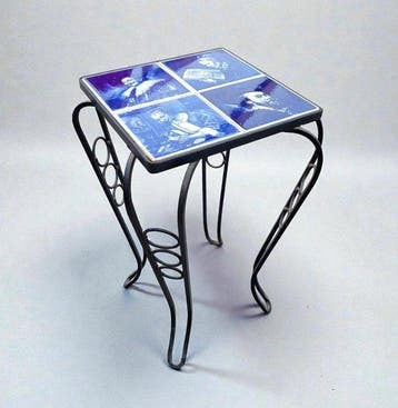 Bijzettafel - Vintage Nederlandse Delfts Blauwe Tegel