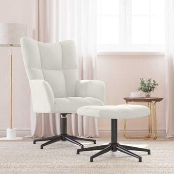 Fauteuil draaibaar fluweel - Cremewit - Tweedekansje OP=OP, Minder dan 75 cm, Ophalen of Verzenden, Zo goed als nieuw, Metaal
