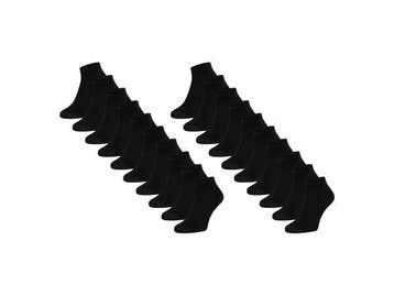 Veiling - Mario Russo 10 Paar Sneaker Sokken Zwart - 35-38, Nieuw