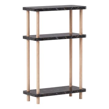 Staand rek Nampernu 62x40x18 cm met deur opbergvakken marmer, Verzenden, Nieuw