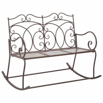 vidaXL Tuinbank 104 cm ijzer antiekbruin, Verzenden, Nieuw, Metaal