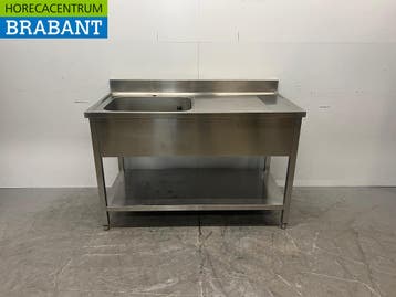 RVS Spoeltafel Spoelbak 140 x 70 x 91 cm Horeca, Ophalen of Verzenden, Gebruikt