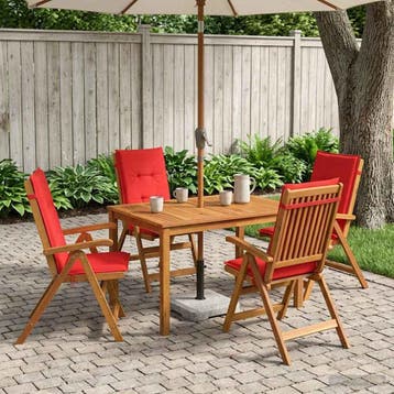 vidaXL 5-Piece Garden Dining Set Naturel Massief Acaciahout, Verzenden, Nieuw