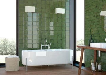 Wandtegel Equipe Cerámica Alchimia Olive Groen Glans 7,5x30, Nieuw, 20 tot 40 cm, 10 m² of meer, Wandtegels