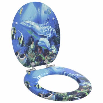 vidaXL Toiletzitting Blauw 44 x 38 cm Bewerkt hout, Verzenden, Nieuw
