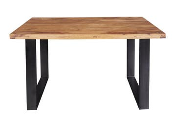 Massief houten eettafel IRON CRAFT 140cm naturel zwarte, Ophalen of Verzenden, Nieuw