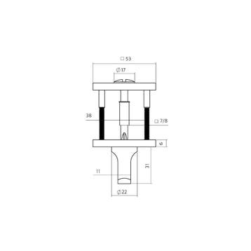 Intersteel WC-sluiting vierkant verdekt 53x53x6mm - met, Verzenden, Nieuw