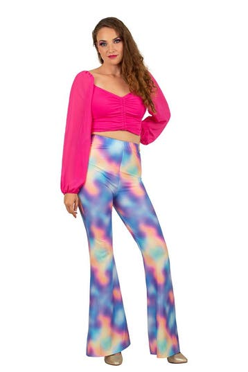 Flared broek Dames Kaleidoscoop, Kleding | Dames, Carnavalskleding en Feestkleding, Ophalen of Verzenden, Nieuw