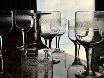 antieke glasses - Drinkglas (8) - Glas, Antiek en Kunst, Antiek | Glas en Kristal