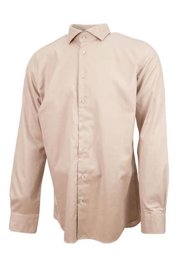 Profuomo Overhemd in maat 43 Beige, Verzenden, Zo goed als nieuw, Overige kleuren, Profuomo