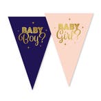 Vlaggenlijn Gender Reveal Baby Boy Baby Girl (10m), Hobby en Vrije tijd, Feestartikelen, Ophalen of Verzenden, Nieuw