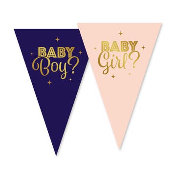 Vlaggenlijn Gender Reveal Baby Boy Baby Girl (10m), Ophalen of Verzenden, Nieuw