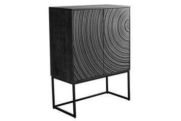 Highboard ORBIT 120cm 3D optik mangohout zwart - 47606, Ophalen of Verzenden, Nieuw