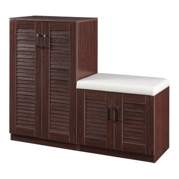 Schoenenkast Løten 97x120x36 cm wengé [en.casa], Verzenden, Nieuw