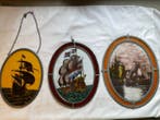 Glas-in-loodraam (3) - 20th century - Gebrandschilderd