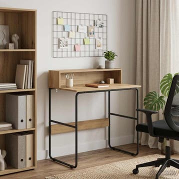 vidaXL Bureau met opbergruimte Artisanaal eiken 80 x 50 x 91, Verzenden, Nieuw