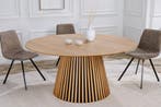 Ronde eettafel VALHALLA WOOD 120 cm naturel eiken kolomvoet, Ophalen of Verzenden, Nieuw