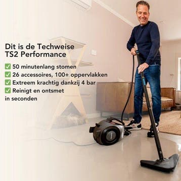 2dekans | Techweise TS2 - Stoomreiniger - 4 Bar 1800 W - 26, Ophalen of Verzenden