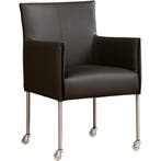 Set van 6 Leren eetkamerstoelen More - Toledo Antracite, Huis en Inrichting, Stoelen, Ophalen of Verzenden, Nieuw, Leer