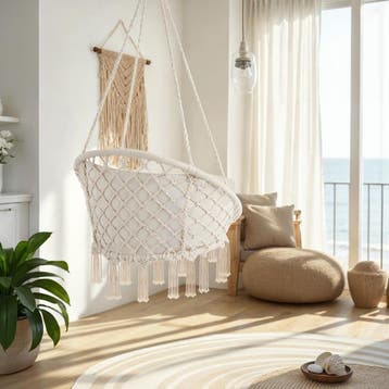 Hangstoel Grazia - beige, Verzenden, Nieuw