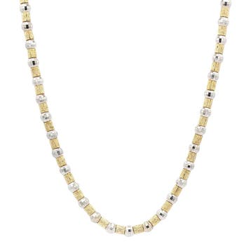 Bicolour gouden fantasie collier 14 kt, Sieraden, Tassen en Uiterlijk, Kettingen, Ophalen of Verzenden, Nieuw