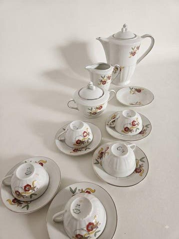Richard Ginori - Koffieservies (9) - Porselein - Koffieset