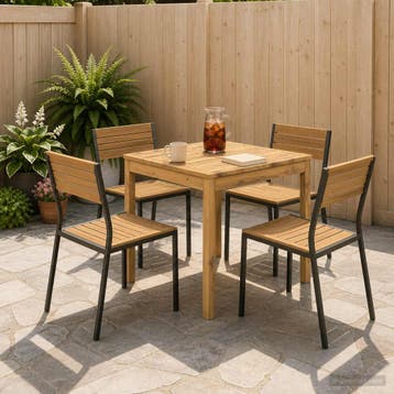 vidaXL Tuindiner tafel LAREN Witgewassen 70 x 68,5 x 75 cm, Tuin en Terras, Verzenden, Nieuw