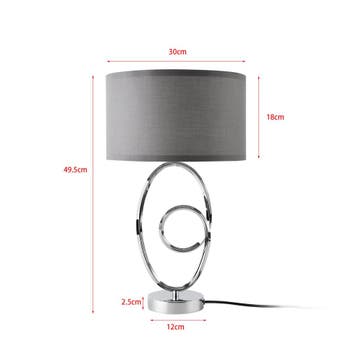 lux.pro Tafellamp Torquay bureaulamp 49,5 cm E14 chroom en g, Verzenden, Nieuw