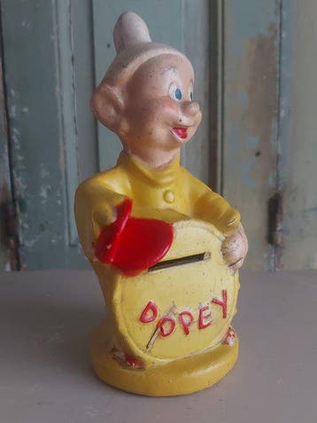 Walt-Disney enterprice - Figuur - Antieke DOPEY spaarpot, Antiek en Kunst
