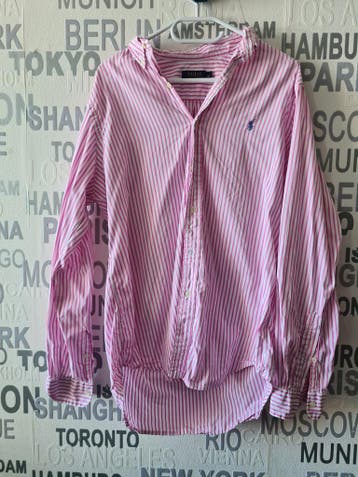 Ralph Lauren overhemd - Maat M - Roze gestreept, Kleding | Heren, Overhemden, Verzenden, Ralph Lauren, Halswijdte 39/40 (M), Roze
