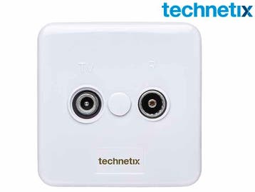 Wandcontactdoos Coax tweegats (TRAS-2000KK)-A - Technetix, Ophalen of Verzenden, Nieuw