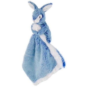 Blauw konijn/haas knuffeldoekje - pluche - 25 cm, Verzenden, Nieuw