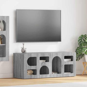 vidaXL TV-kast ELST 100 x 35 x 40 cm Grijs Sonoma Bewerkt, Minder dan 50 cm, Verzenden, Nieuw, Minder dan 100 cm